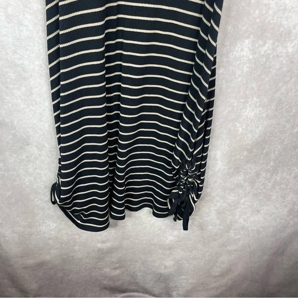 Proenza Schouler White Label Striped Ribbed-Knit Sleeveless Dress In Black Sz L - Picture 4 of 10
